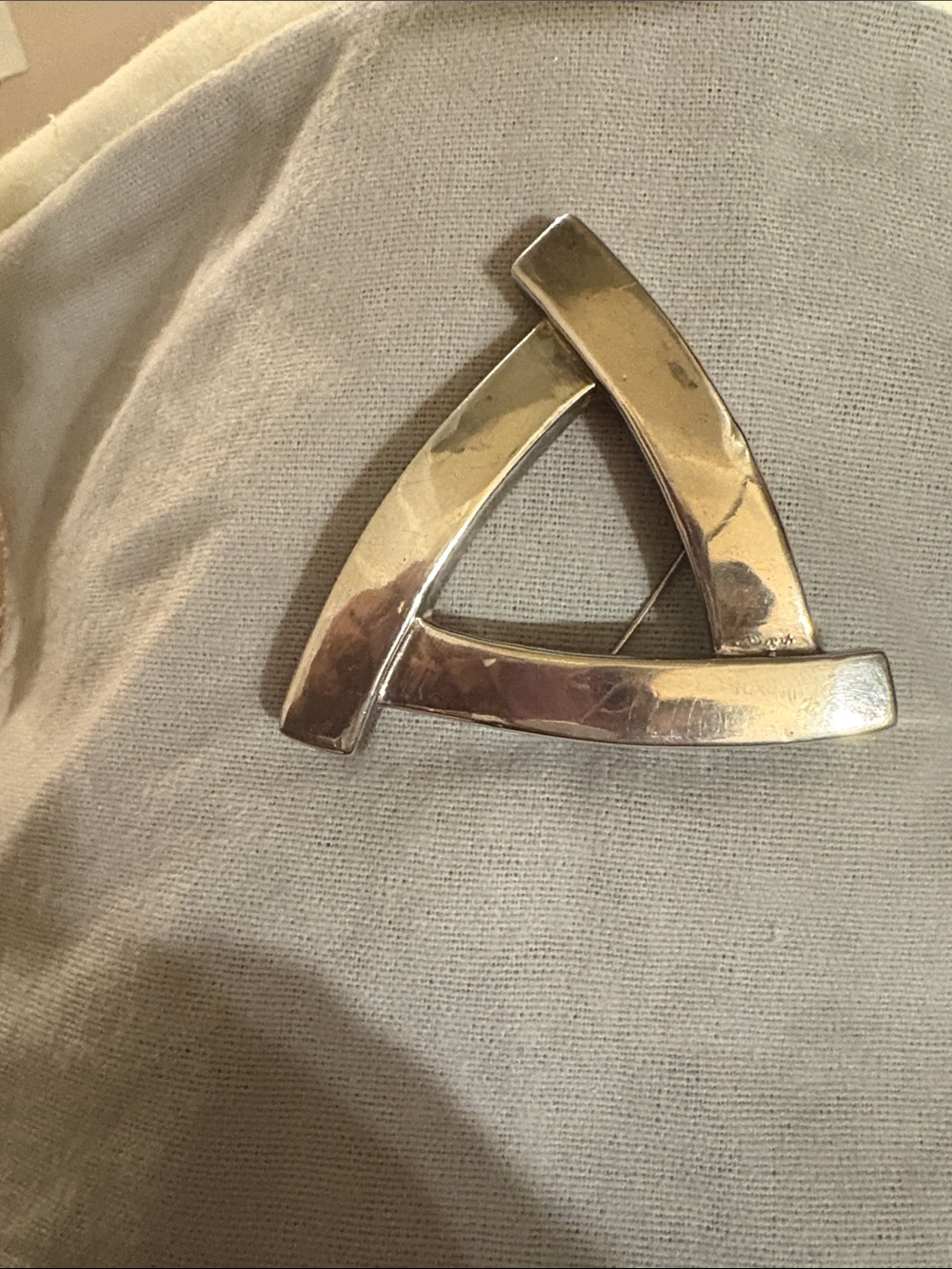 Sterling silver modernist geometric brooch